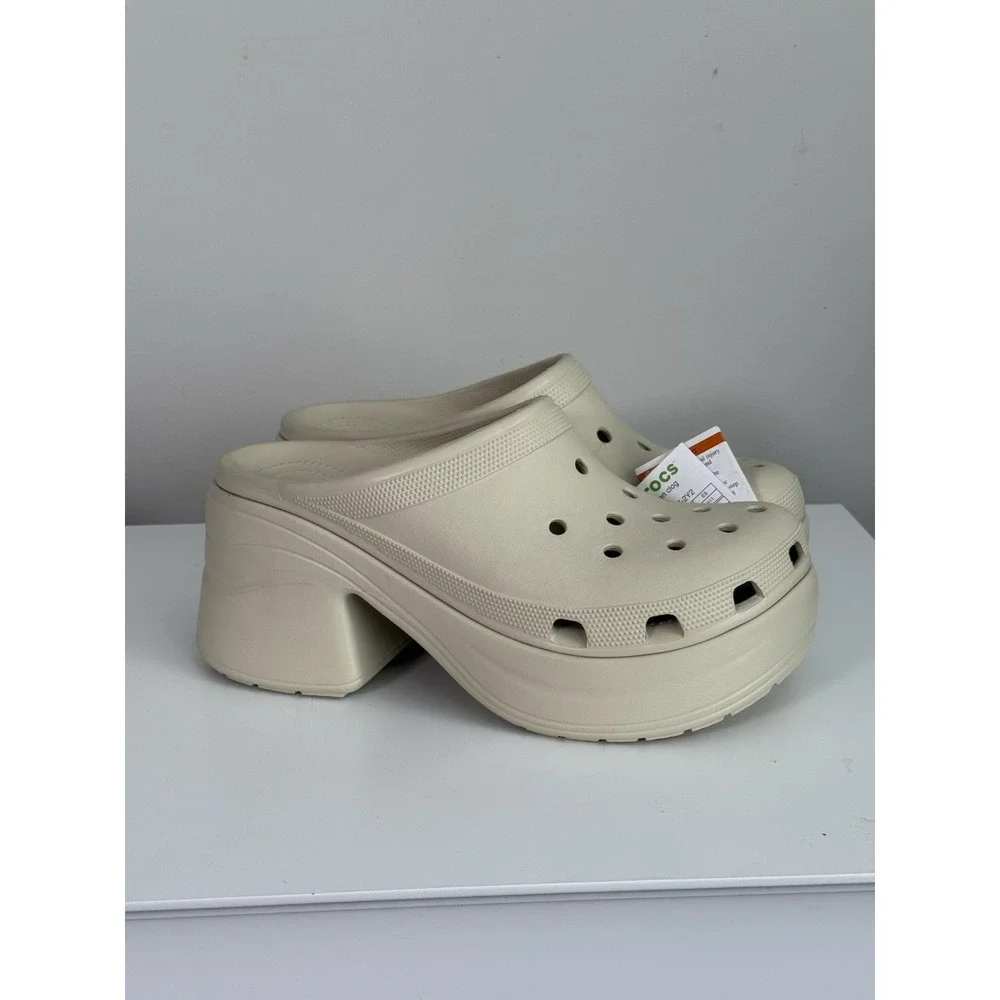 Crocs Siren Clog Men 11 Bone Beige White Platform Chunky Heels‎ Y2K Bratz Doll