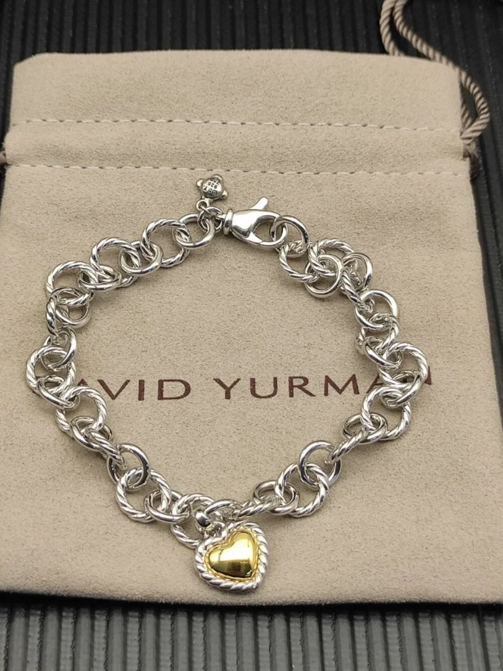 David Yurman Heart-Shaped Button Bracelet