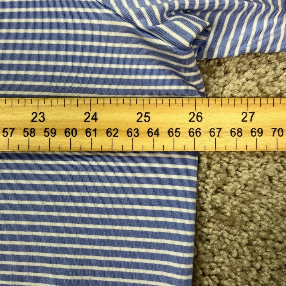 RLX Ralph Lauren Polo Shirt Mens XL Blue White Striped Short Sleeve Performance‎