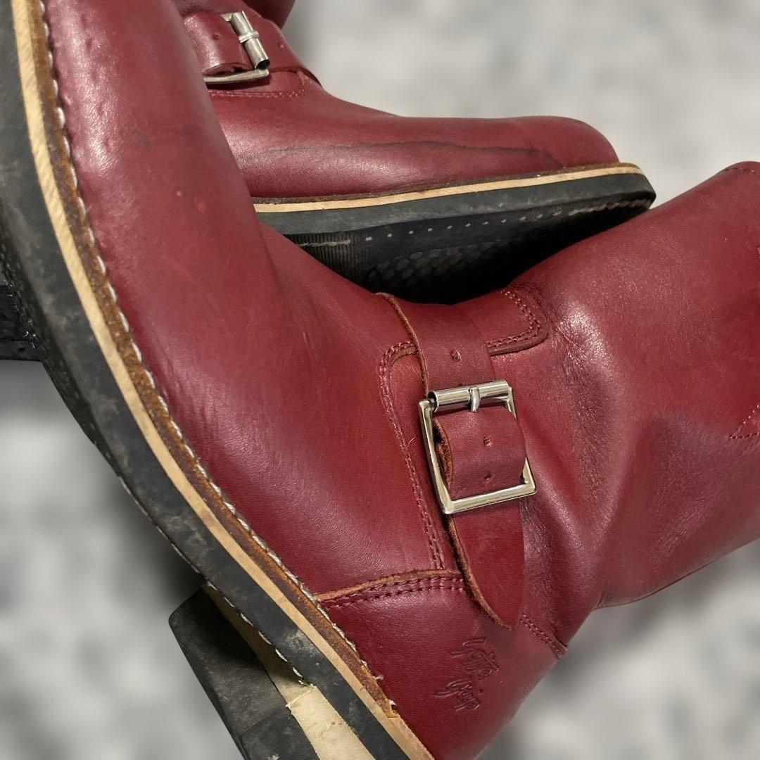 Leather Engineer Boots Red Getter Grip 8 26cm