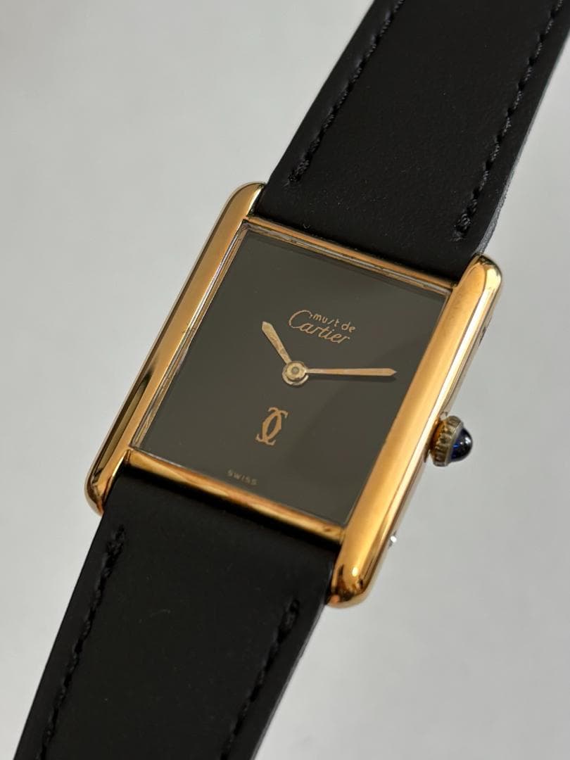 Cartier Must Tank LM Manual Wind Black Cartier Watch