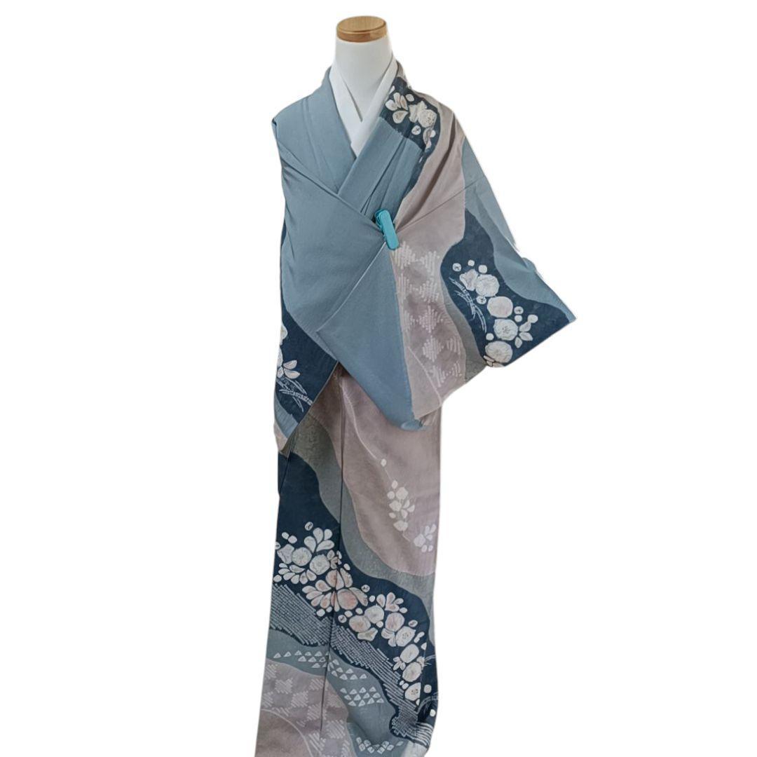 LULU104 Kimono Houmongi Lined Kimono Length 162 Tsujigahana